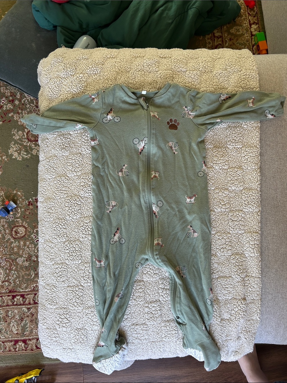 Dog Print Footed Pajamas